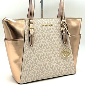 Michael Kors Large Charlotte TZ Tote Bag Rose Gold (NWT)